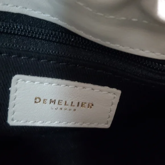 NEW DEMELLIER Mini Los Angeles Off White Smooth Leather Braid Tote Crossbody Bag - Picture 13 of 14